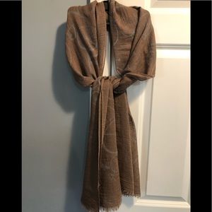 Boutique Taupe and Gray Bicycle Print Scarf